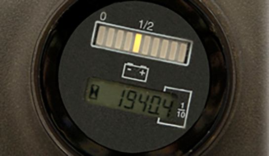 Raymond walkie stackers battery discharge indicator