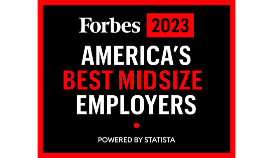 Raymond Wins Forbes 2023 Best Midsize Empoyer, powered by Statista