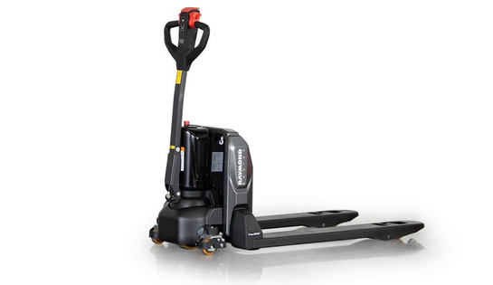 Raymond Basics RBW45 lithium-ion walkie pallet jack for retail, warehousing, dock work, and trailer loading applications