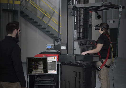virtual reality simulator, forklift training