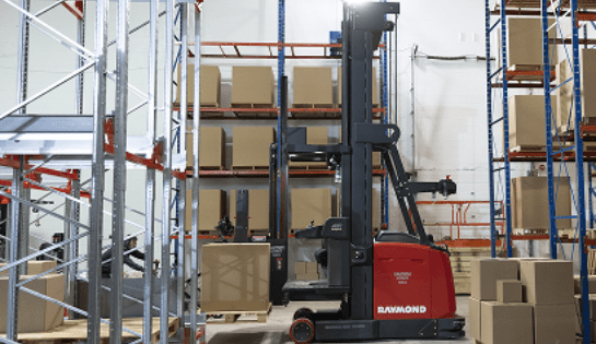 Raymond Autoswing in a row of racking