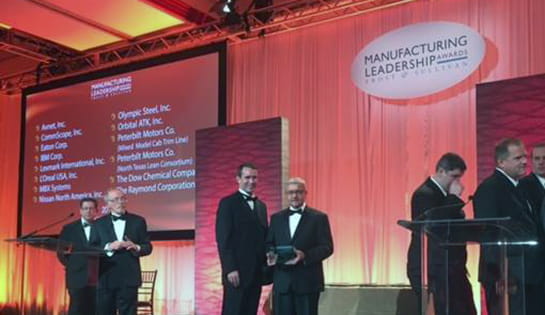 Raymond Presented with 2015 Manufacturing Leadership Award for Operational Excellence