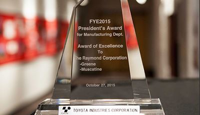 Toyota President's Award, The Raymond Corporation 2015