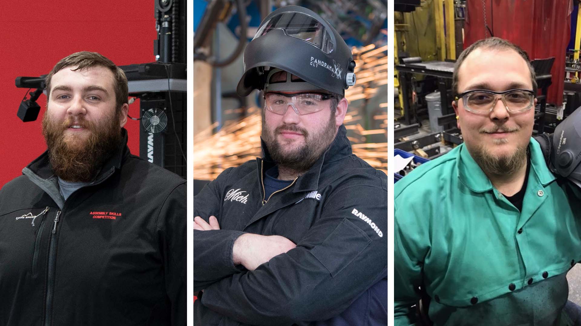 three men that earned a position at the TMHG welding and assembly competition
