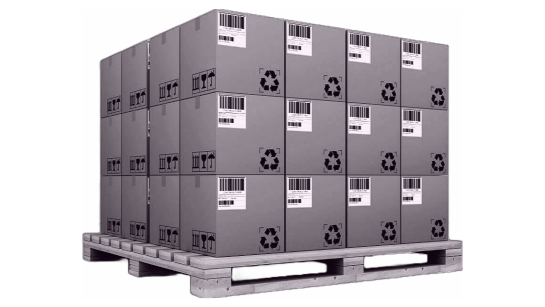 Pallet with Boxes stacked on top