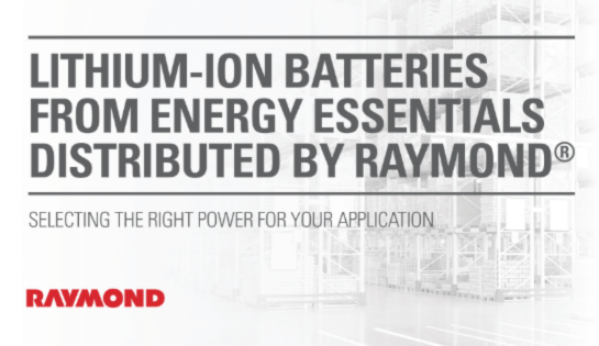 Lithium-ion batteries from Energy Essentials distributed by Raymond