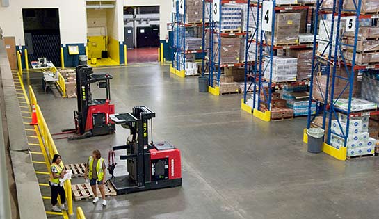 Raymond forklifts at UNFI