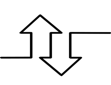 up and down arrow outline graphic