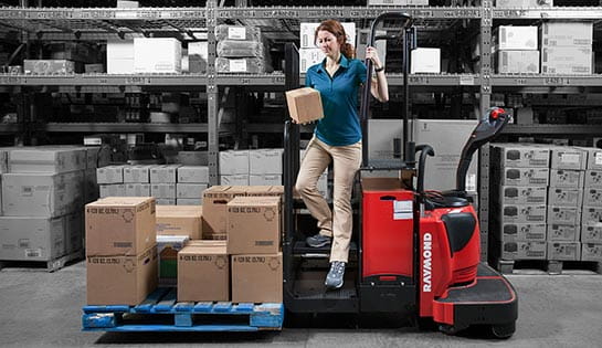 Photo of Raymond pallet jack with steps option