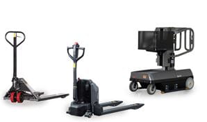 Raymond Basics family, altra lift grey, edge lithium-ion truck grey, spingo grey