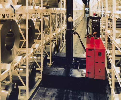 Raymond Sideloader Rail Guided Long Load Forklift